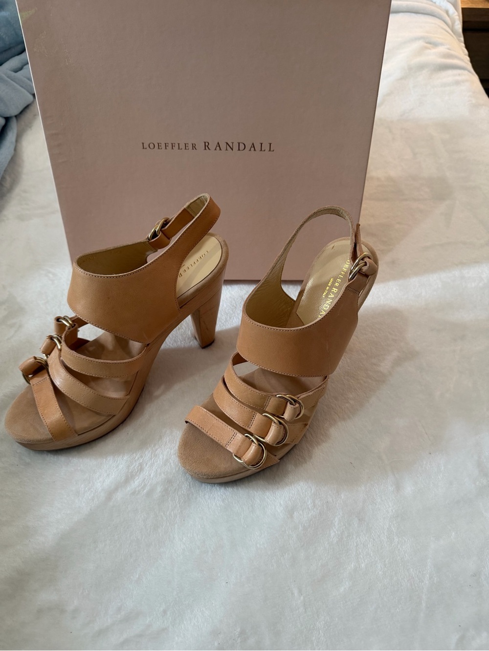 Loeffler Randall Tan Leather Multi-Strap Heels - Picture 2 of 4